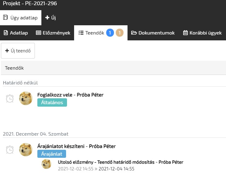CRM teendők