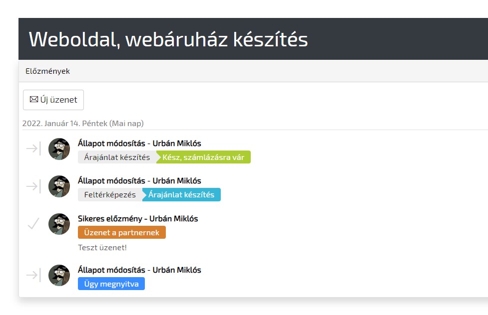 Űrlapból új ügy